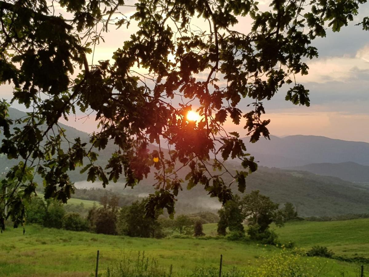 Tramonto sulle colline toscane di Lustignano all'Agriturismo Da Pietro